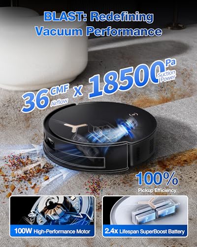 Image of ECOVACS DEEBOT T50 MAX Robot Vacuum and Mop,18,500Pa Blast Suction,12-in-1 Omni Station,18mm Auto Mop Lift, Zero Tangle, TruEdge Edge Cleaning, Perfect for Pet Hair, Carpets & Hard Floors