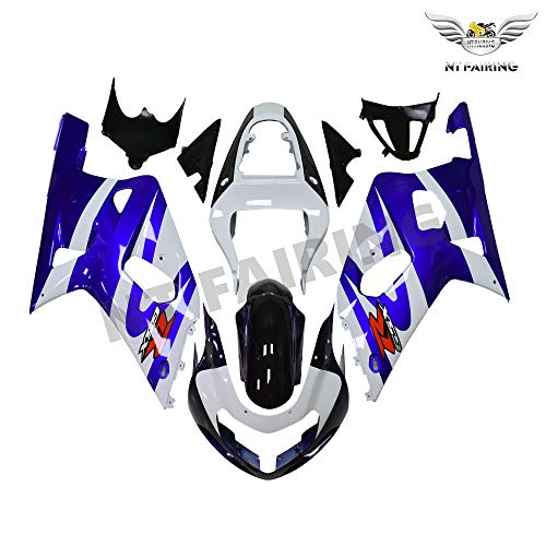 NT FAIRING Blue White Injection Mold Fairings Fit for Suzuki 2001 2002 2003 GSXR 600 750 K1 01 02 03 GSX-R600 Aftermarket Painted Kit ABS Plastic Motorcycle Bodywork