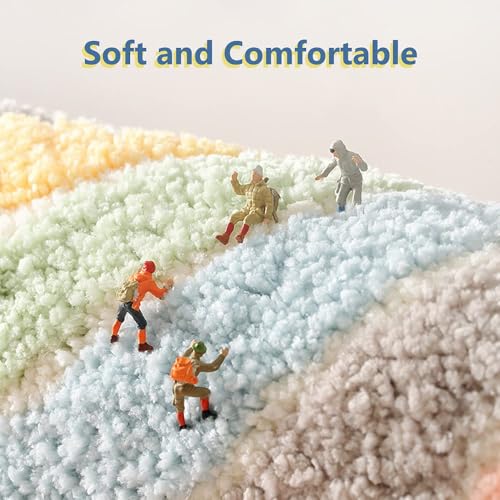 Image of Home Decor Multicolor Anti Skid Bath Mat for Bathroom, Anti Slip Bath mat, Non Slip Bath mat Door mat for Bathroom, Living Room Kitchen Bedroom (Rainbow Multcolor)