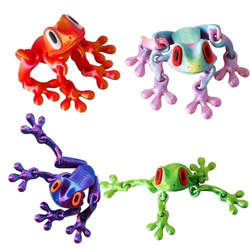 4 imanes 3D de rana con articulaciones movibles