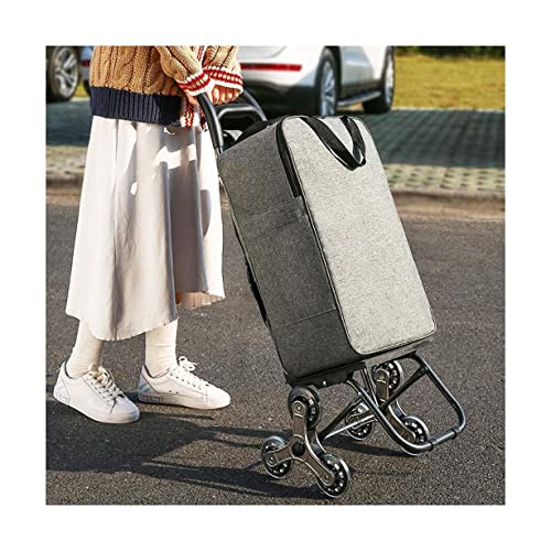 QUANLI Faltbarer Einkaufstrolley, tragbarer, faltbarer Einkaufswagen mit Gummirad und wasserdichter Tasche, robuster… – Bild 3