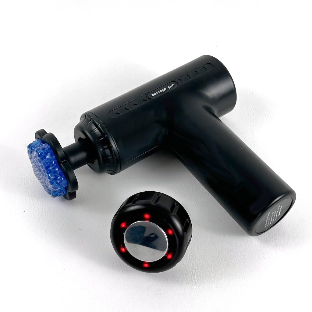 Massage gun chauffant, masseur musculaire, chaud ou froid, 5 vitesses, contre les courbatures après le sport (froid), ou contre les douleurs et rhumatismes (chaud) / usb