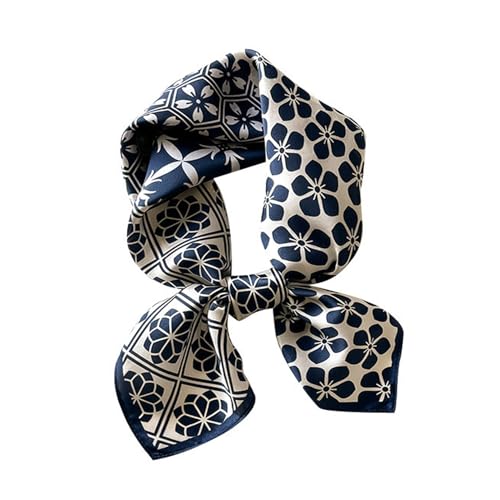 Aufeel Sciarpa quadrata in 100% pura seta di gelso per capelli, 68 x 68 cm, Sciarpa Scialle Scaldacollo da donna in seta, Fiore Db, Medium
