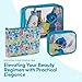 Disney Lilo and Stitch Cosmetic Case Set - Girls, Boys, Teens, Adults - Officially Licensed Lilo and Stitch Travel Cosmetic Case 3 Piece Set (Blue)