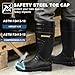 Showave Men's Steel Toe Rubber Boots Kevlar Sole Safety Work Boot Puncture-Proof Rain Boot Slip & Oil Resistant Outsole for Industrial Construction Agriculture, Size 11 Black