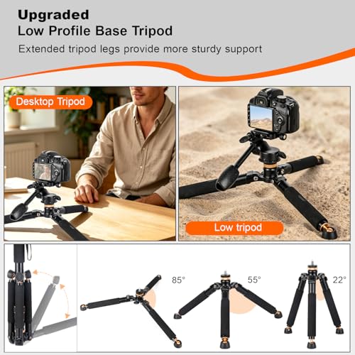 Image of Koolehaoda 71.6 inch Camera Monopod with 3-Way Pan Tilt Head & Detachable Feet | Aluminum Tripod & Monopod Photography Unipod Stick for DSLR, Camcorder, Vlog & Sports Shooting
