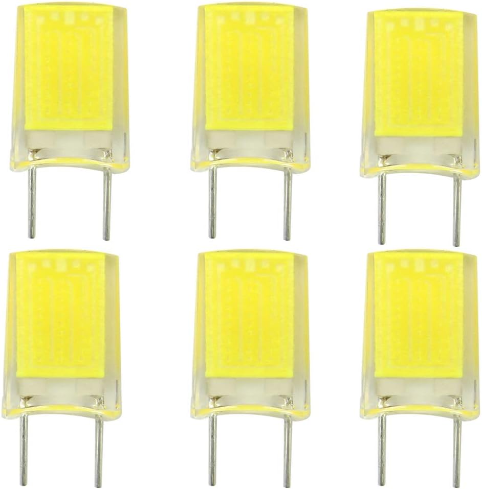 Lxcom Lighting G8 LED Bulb 110V 5W T4 Silicone Light Lamp G8 Bi-pin Base Daylight White 6500K 40W Halogen Bulb Equivalent 500LM for Puck Light Under Counter Kitchen Lighting,6 Pack