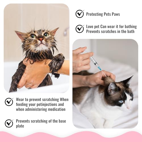 Image of 4Pcs Cat Shoes, Anti Scratch Cats Claw Covers, 3.62x1.57 Inches Breathable Mesh Nail Caps for Cats Claws, Adjustable Cat Mittens for Pet Bathing Feeding Cutting Nails(Black)