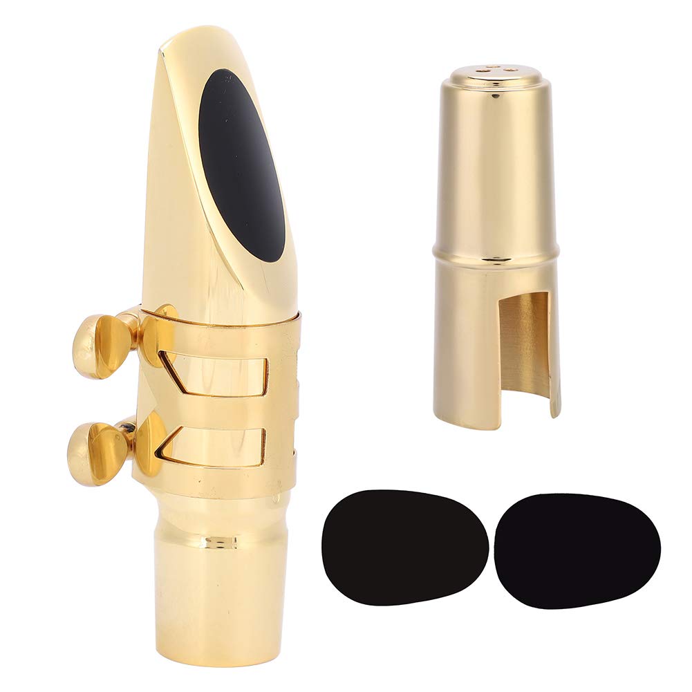 Boquilla de Saxofón EB Alto 6C, Boquilla de Latón Profesional con Almohadillas, Accesorios de Saxofón Estable para Principiantes, Instrumento Musical Portátil