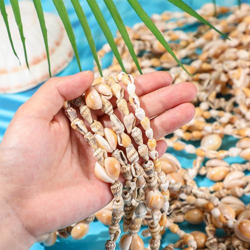 Hawaii Shell Luau Leis Bulk Sea Shell Leis Natural Tahitian White Nassa Necklace Summer Beach Party Apparel Jewelry Accessories for Women Men Hawaiian3