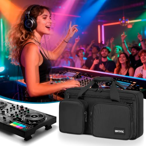Image of IBVIVIC DJ Controller Case Bag Fits for DDJ-FLX4, DDJ SB3, DDJ SB2, DDJ 400, DDJ RB Padded DJ Travel Carrying Bag DJ Mixer Case