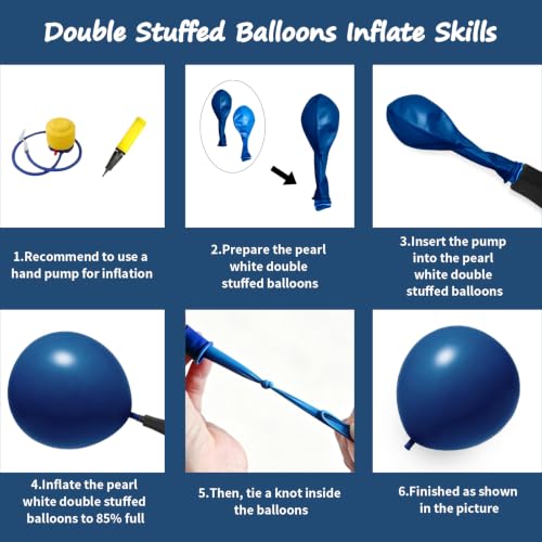 Image of 108Pcs Double Stuffed Navy Blue Balloon Garland Arch Kit