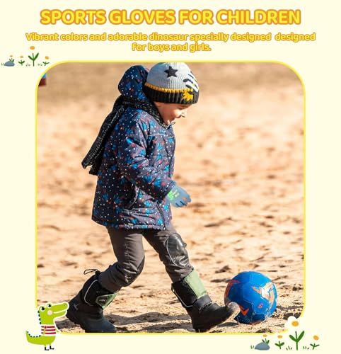 Image of Pixel Panda Winter Kids Warm Sports Gloves for Running Outdoor Boys Girls?Blue-S?