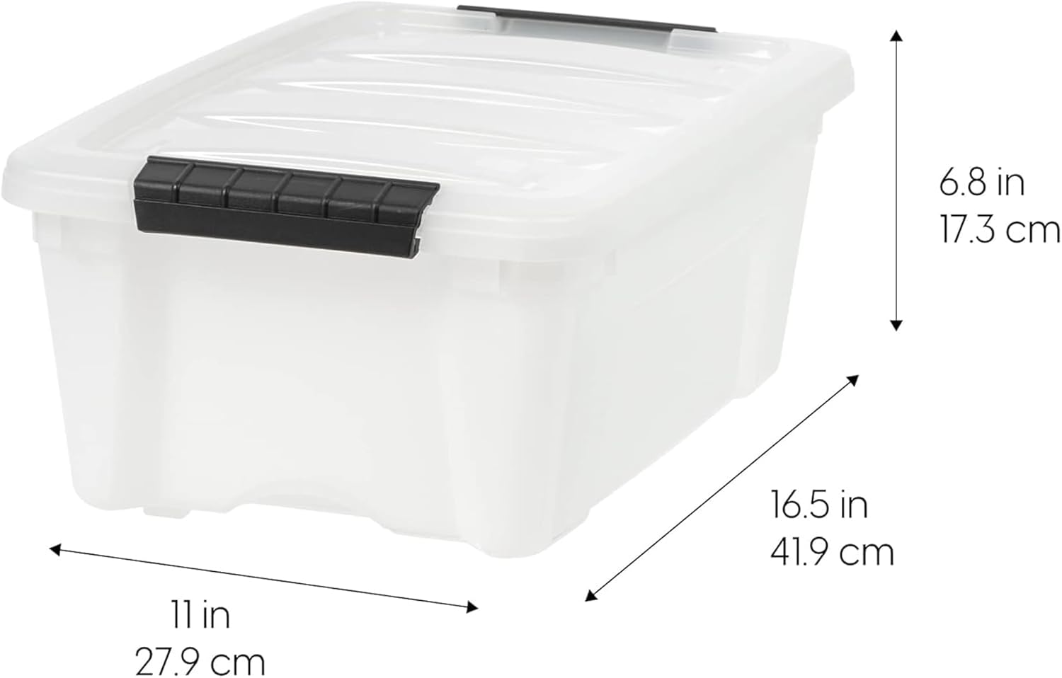 IRIS USA 13 QT Plastic Storage Box with Lid and Latches - 6 Pack - BPA-Free, Discreet Organizing Solution, Durable Nestable Stackable Containers, Secure Pull Handle - Pearl Pearl 13 Qt 6 Pack