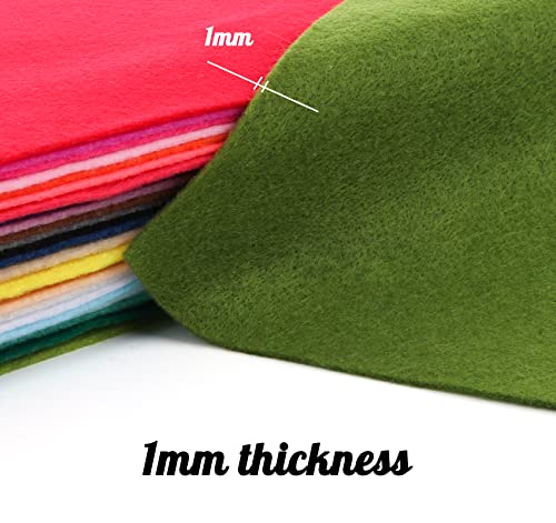 Lemonfilter 30 Pcs Felt Fabric Sheet, 16X12 Inch Craft Felt Sheets Assorted Color Felt Pack, Non-Woven Felt Fabric Square For Kids, Diy Sewing Crafts School Projects Decoration #TOP2
