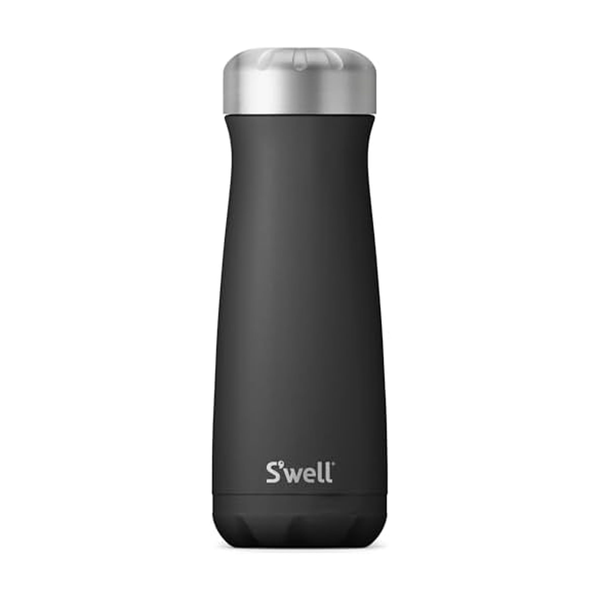 S'well Podróżnik ze stali nierdzewnej, 590 ml, onyks, trójwarstwowy, izolowany próżniowo, kubek podróżny, utrzymuje kawę, herbatę i napoje zimne przez 36 godzin, a gorące przez 15 - butelka na wodę bez BPA