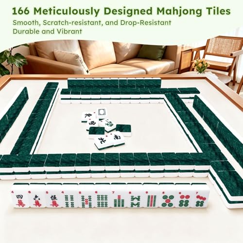 Juego Americano de Mahjong con 166 fichas acrílicas miniatura 7