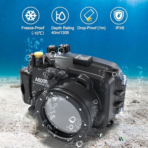 Image of A6000 Underwater Camera Housing, Professional Waterproof Case, IPX8 Rated 130ft Depth, Drop-Proof, Freeze-Proof (YH-A6000)