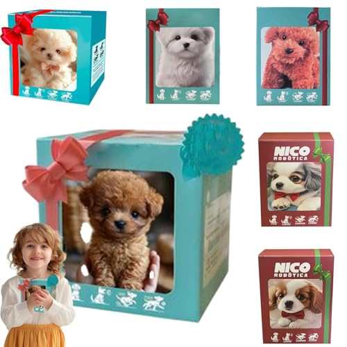 Robot simulado juguete para perros para mascotas niños robot de cachorro realista mi cachorro robot lindo cómodo toque creativo animales juguetes de peluche caminar y ladrar regalo para adultos