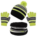 【Pompom Hatss】Dieser Kinder wintermütze Mit Pompom wird nicht nur Ihre Kinder warm und gemütlich halten, Pompom-Bälle wird auf Ihren Kindern fabelhaft und niedlich aussehen. Tolles Wind-Zubehör zum Anziehen und für mehr Stil und Spaß für jeden Wintergarten.