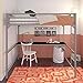DHP 4308429 Miles Full Desk, Silver Metal Loft Bed