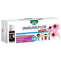 ESI, Immunilflor Junior, Integratore Alimentare per Favorire le Difese Immunitarie dei Bambini, con Echinacea, Zinco, Fermenti Lattici, Vitamina C, Vitamina D e Miele, 12 Mini Drink Gusto Fragola