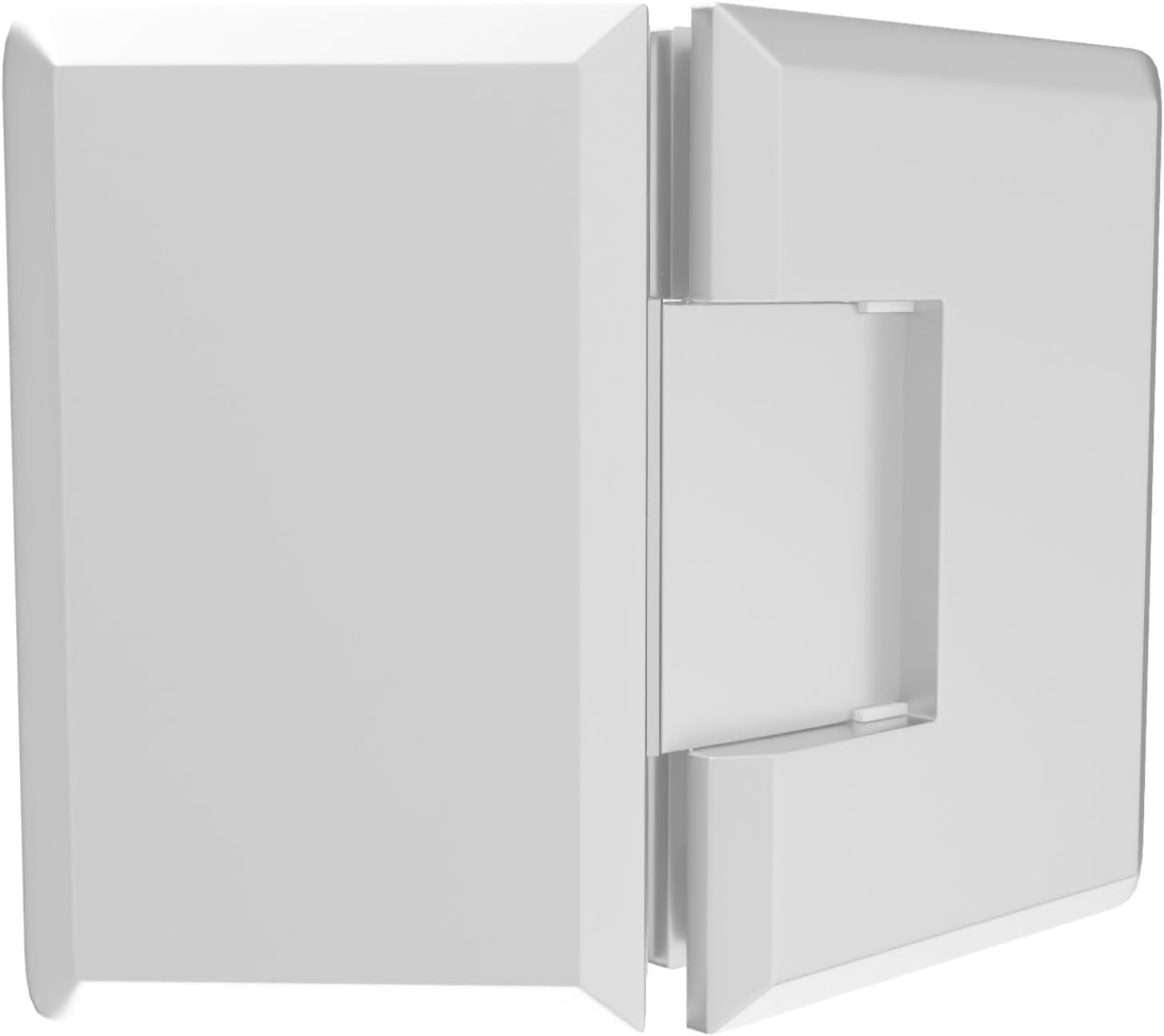Brixwell Glass-to-Glass Mount Shower Door Hinge, 135 Degrees, Satin Finish, Solid Forged Brass, Beveled Edge, Self-Centering, 3-9/16" Height, 2-9/16" Faceplate Width