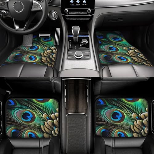 Tapis de sol de voiture toutes saisons haut de gamme avec motif paon