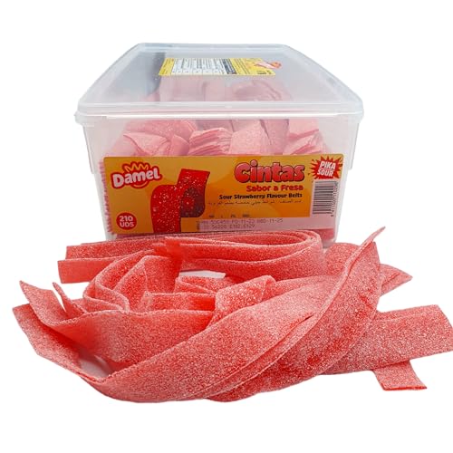 Cintas Pica Pica Fresa Damel - Bandeja 210 Unidades - Lenguas Pica Fresa - Cintas Acidas Fresa