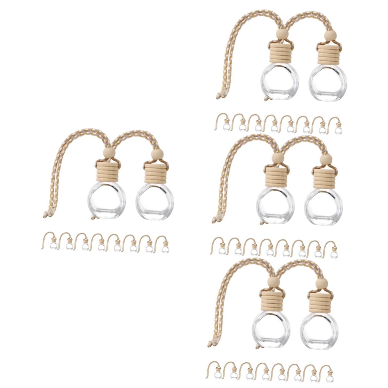Ciieeo Juego De 4 Difusores De Para Coche Botellas De Recambio Para Fragancias Colgantes Elegante Diseño Con Tapa De Madera 10 Unidades X 4