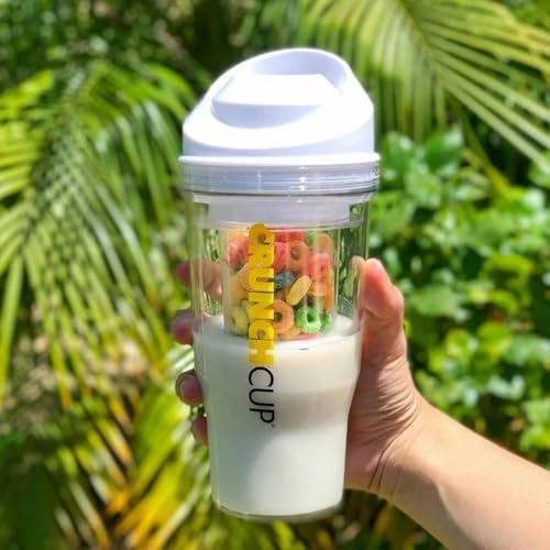 Image of CRUNCHCUP XL Portable Cereal Cup for Breakfast On the Go - White