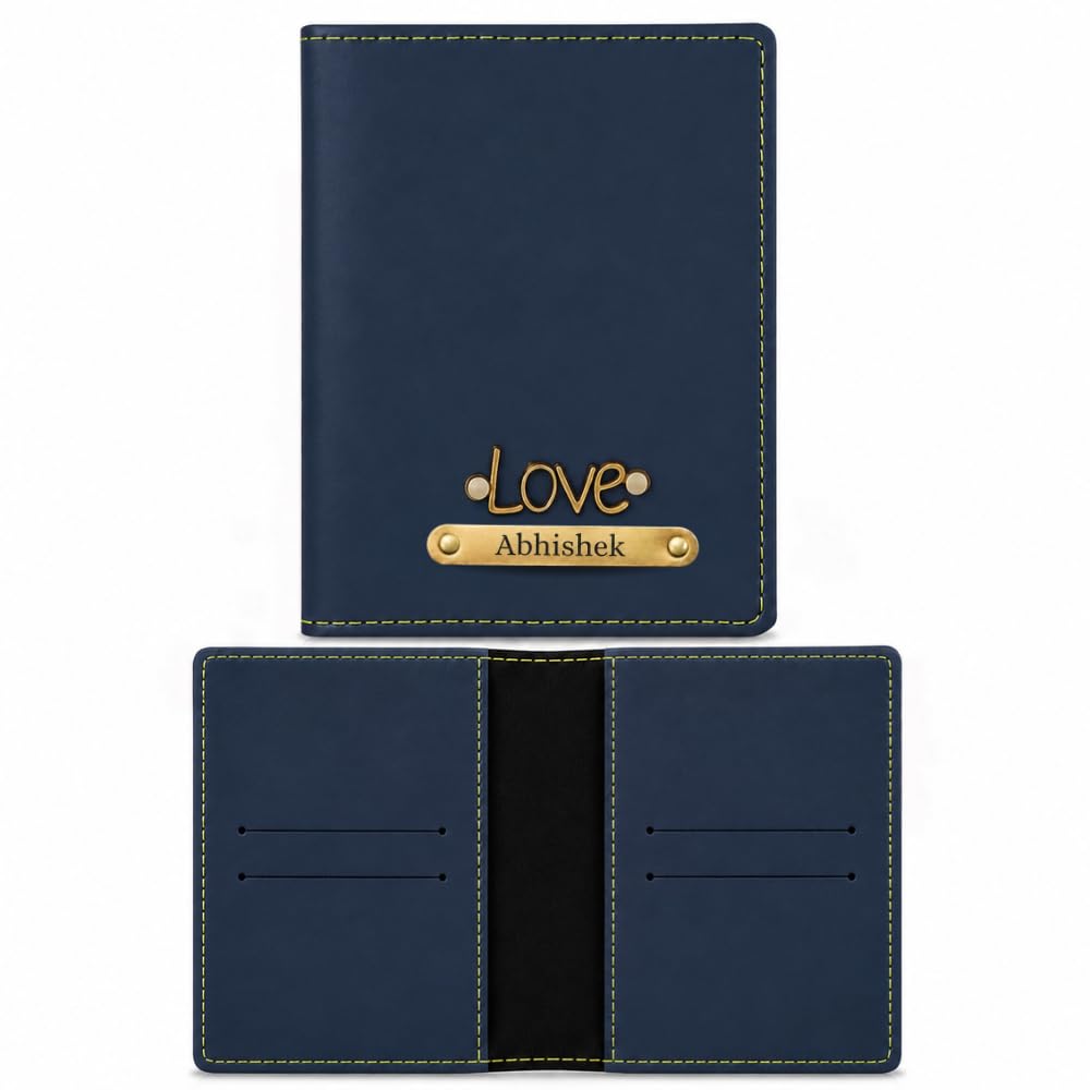 gift for special Customised Name and Charm Leather Passport Cover Holder for Men & Women | Travel Accessories | Personalised Birthday Gifts for Mens (Blue)-picture-46
