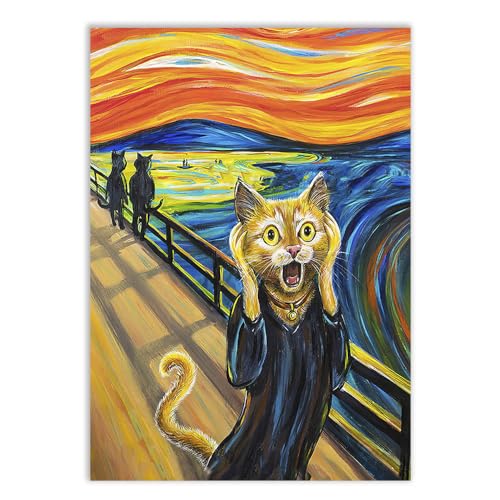Placa decorativa de gato “O grito”