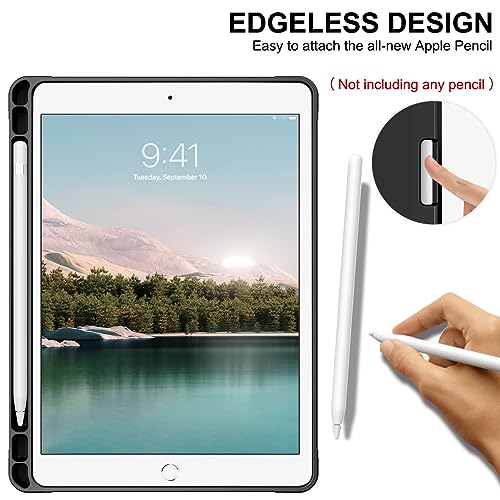 PIXIU 6th/5th Gen Cases with Pencil Holder, Leather Folio Smart Case Cover, Wake/Sleep Feature for 9.7 inch Pad Air 2/Air (Flower)