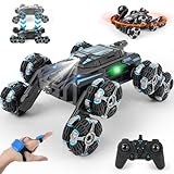 GIAT 8 Wheels Gesture Sensing RC Stunt Car Toy - Birthday Gifts Ideas for Boys Ages 5-7, 6-12, 8, 9, 10, 11 Years Old, Remote Control Off-Road Vehicle with 360-Degree Flips, Lights & Music