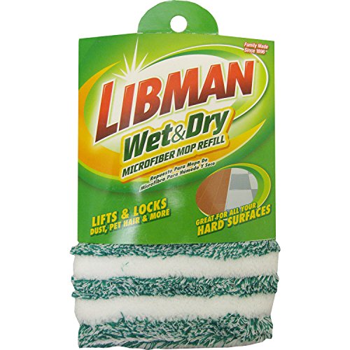 Libman Commercial 119 Microfiber Wet/Dry Floor Mop Refill Pad, Microfiber, 18" Wide, Green