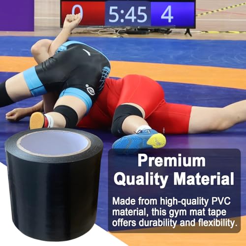 Image of 2 Rolls Wrestling Mat Tape 4'' x 108.2' Carpet Tape for Carpet Seam 7 Mil Carpet Tape Seaming Cover Tape Strong Adhesive Tape for Wrestling Grappling Exercise
