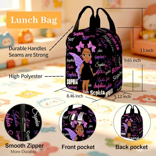 Image of Custom Backpack for Kids Personalized Girls Backpacks Set Back to School | Kid Customized Toddler Backpack for Girl with Lunch Bag Book Bag Kindergarten Prek Preschool Birthday Gifts Little Girl