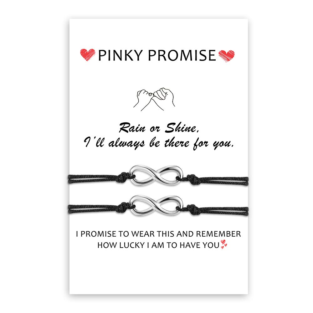 Lanqueen Distance Bracelets for Couples Infinity Matching Relationship Bracelet for Women GF BF Gifts