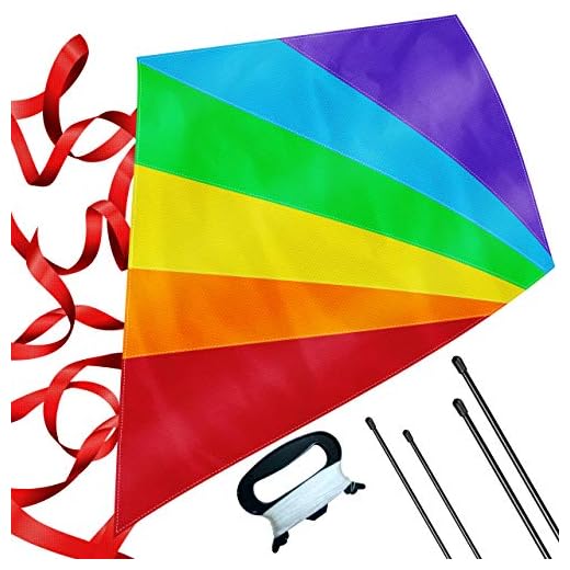 Large Diamond Kite for Kids - Lightweight, Easy to Assemble and Fly, Soars High in Low Wind Speeds - A Great Way to Enjoy and Spend Time with Friends and Family, Easy Flyer Kite for Boys and Girls
