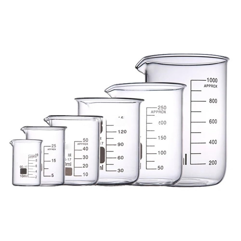 Attrezzature e forniture di laboratorio 1 set di becher in vetro borosilicato da laboratorio, dimensioni delle attrezzature, tazza graduata for