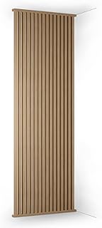 KGM Raumteiler Eiche Natur 90° Komplett-Set 100x270 cm – Lamellenwand MDF foliert – Trennwand Sichtschutz Raumtrenner Paravent für Wohnzimmer Büro Esszimmer