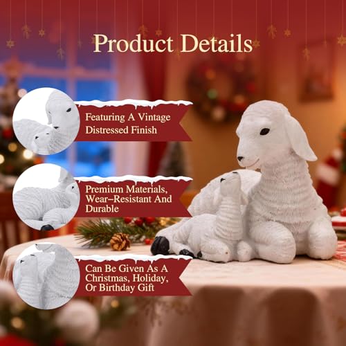 Figurines de mouton Topyond, cadeau idéal pour déco de cottage