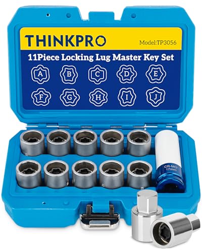 Thinkpro Locking Lug Nut Key-Wheel Lock Key Compatible with Toyota,Lexus,Tacoma,etc. 10 Pieces Wheel Lock Removal Kit,A to J Anti Theft Lug Nut Removal Tool