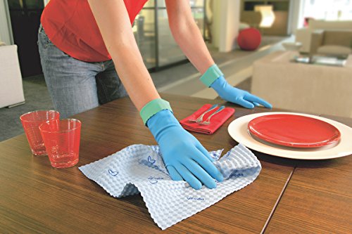 Vileda Comfort und Care Gummihandschuhe mit Kamille Lotion Größe M, 3 Paar