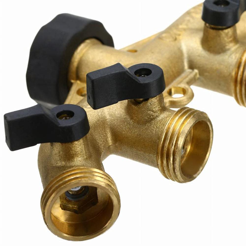 Manguera De Jardín Mangeras Jardineria Riego Brass 4 / 6Way Garden Garden Female Female Válvula De Riego Splitter De Agua Conexión Rápida Manguera De Jardín Divisor Splitter Water De Alambre Externo