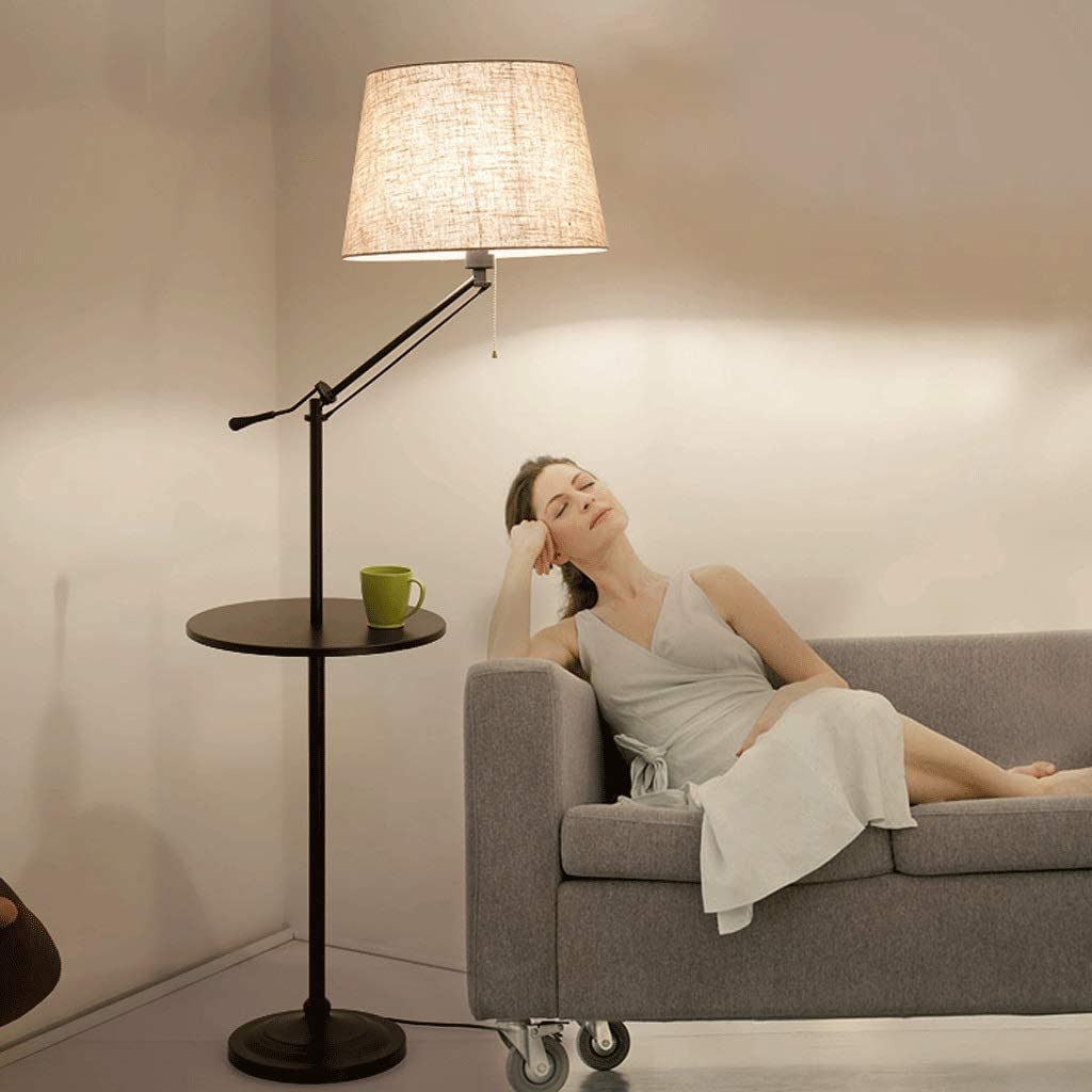 Lampada da Terra Lampade da Terra Piantana Lampada Da Terra In Ferro Nordico Con Divano Da Tavolo Sala Studio Paralume In Tessuto Lampada Da Terra Per Soggiorno, Camera Da Letto, Ufficio, Matrimonio L