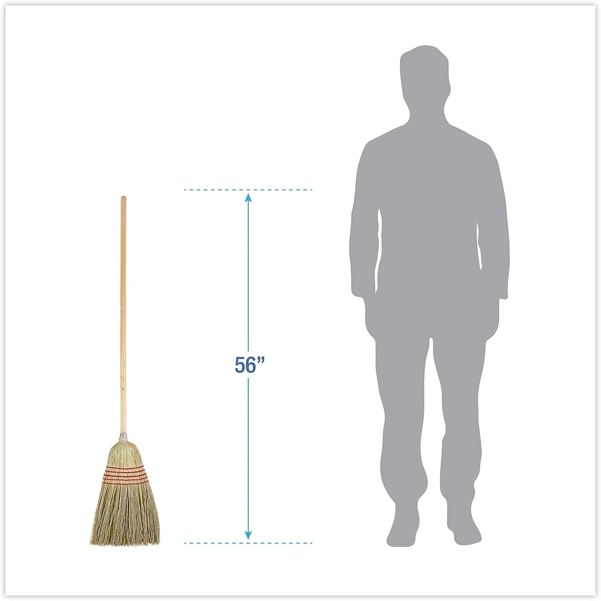 Boardwalk 926YCT Parlor Broom, Yucca/Corn Fiber Bristles, 56-Inch, Wood Handle, Natural, 12/Carton image 2