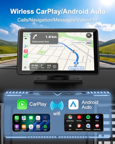 Image of Carplay Screen for Car, Upgrade 7 inch HD Wireless Apple Carplay & Android Auto Touchscreen- Car Play Screen Stereo with Backup Camera, Mirror Link /Voice Control /Music Play /GPS Navigation -for All Vehicle