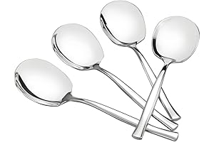 Idomy 8-Piece Stainless Steel Buffet Serving Spoon, Large Spoons for Serving